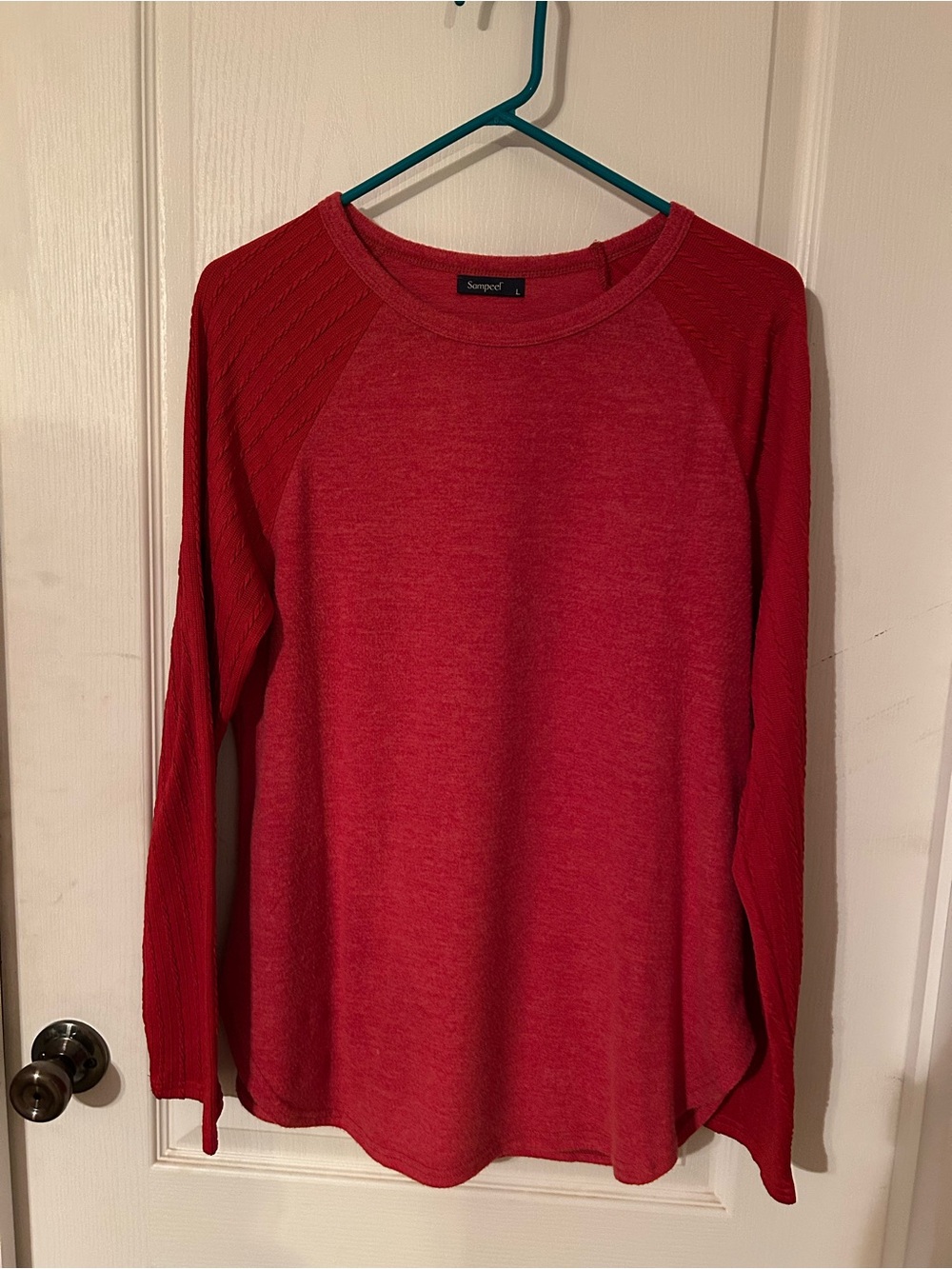 Sonpexel Red Long-Sleeve Knit Blouse